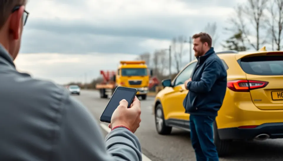 Vadītājs sagatavo informāciju auto evakuatora izsaukšanai